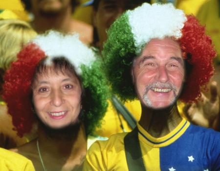 2 fans  de l'equipe bresilienne